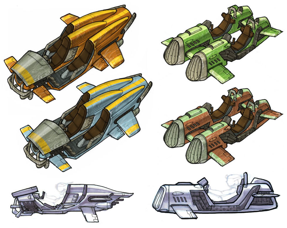 Hover Cars Art from Jak II