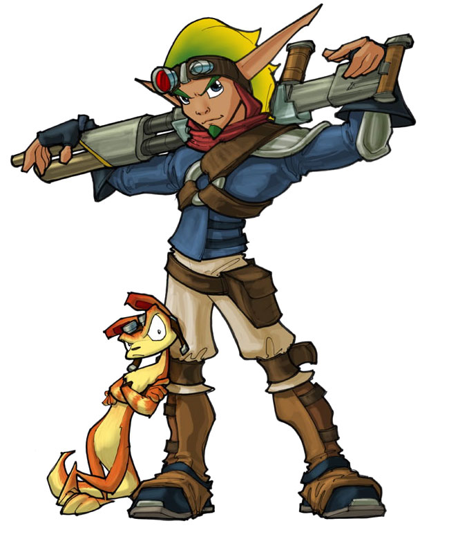 Jak Gun Pose Art from Jak II