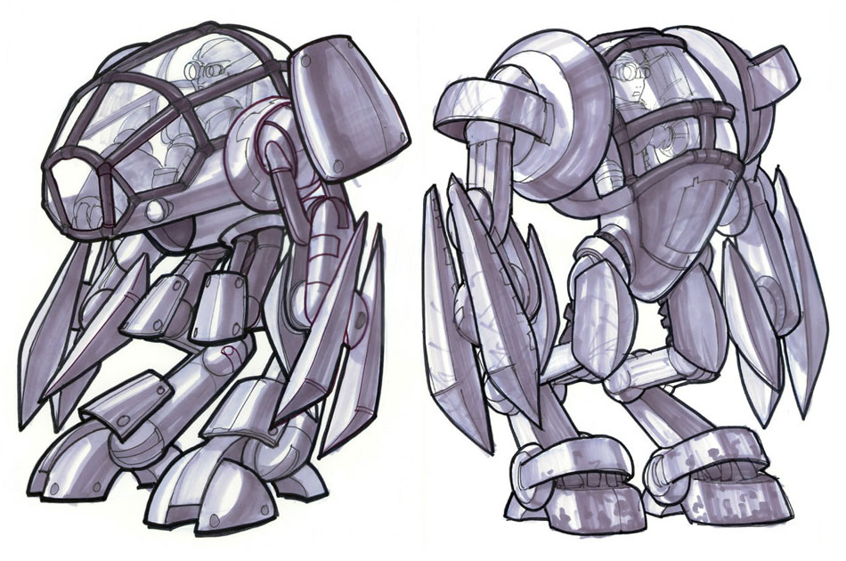 Jak Mech Suit Concept Art from Jak II