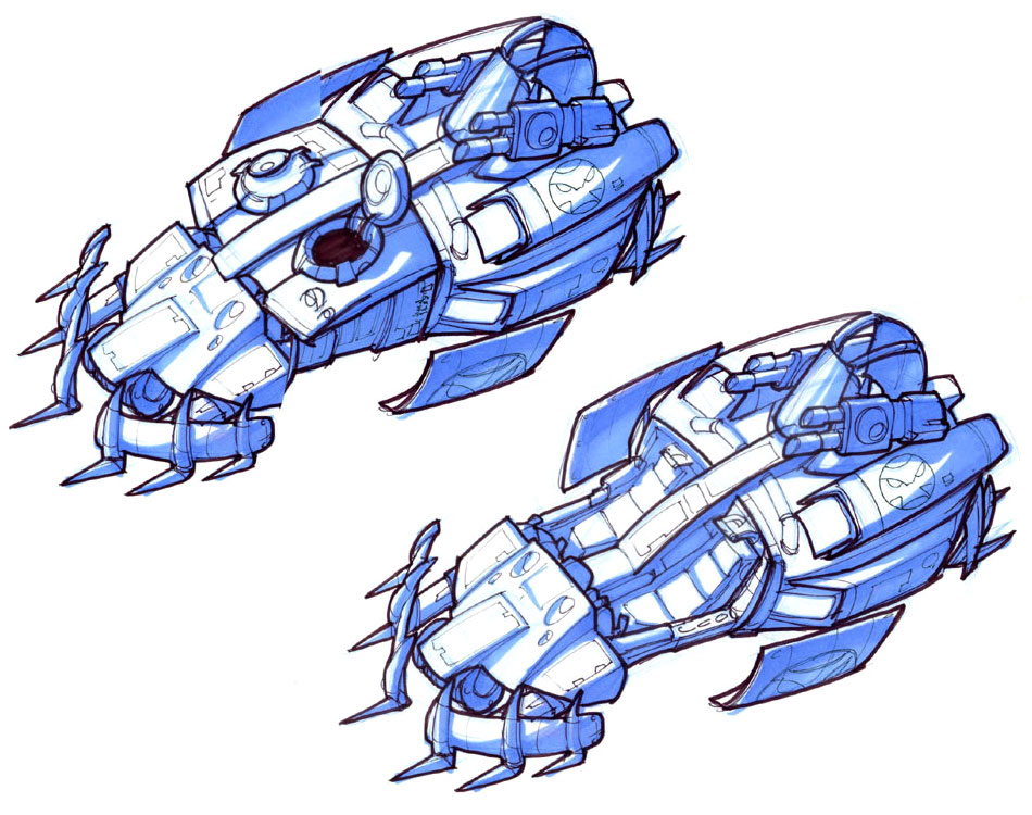 Krimzon Cruiser Concept Art from Jak II
