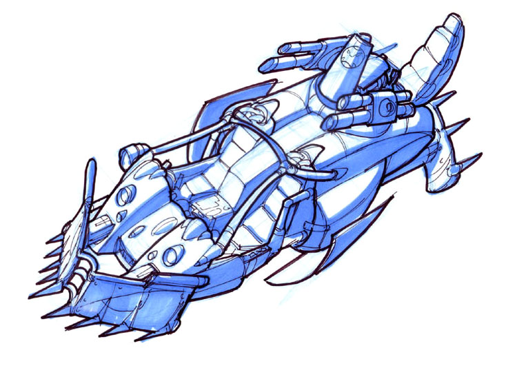Krimzon Cruiser Concept Artwork from Jak II