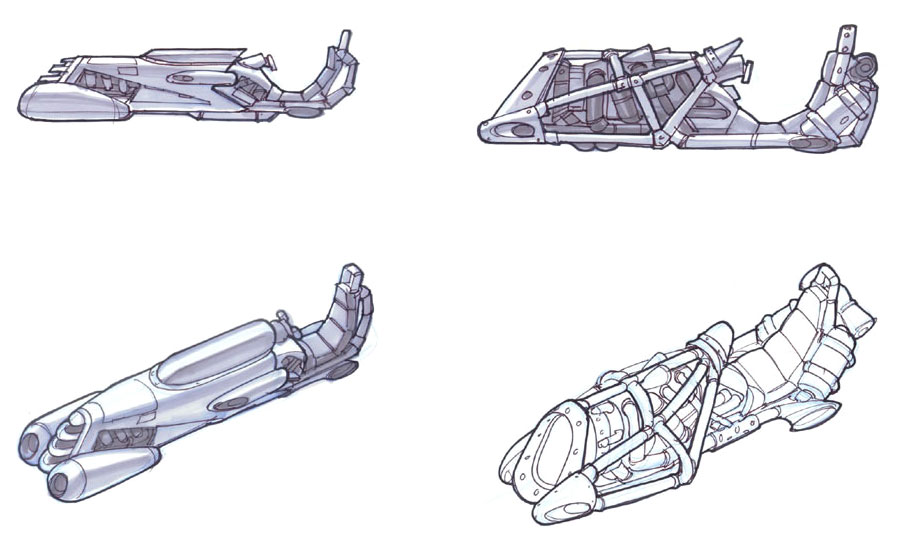 Racing Vehicles Sketches from Jak II
