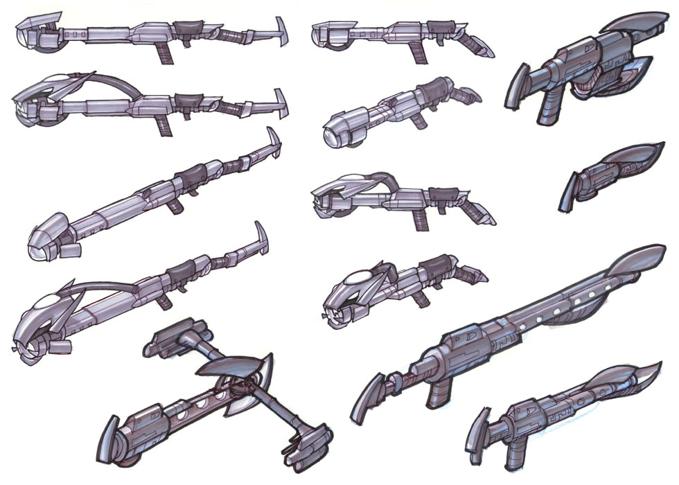 Weapon Designs Concept Artwork from Jak II
