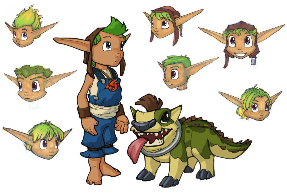 Young Jak & Dog Art from Jak II
