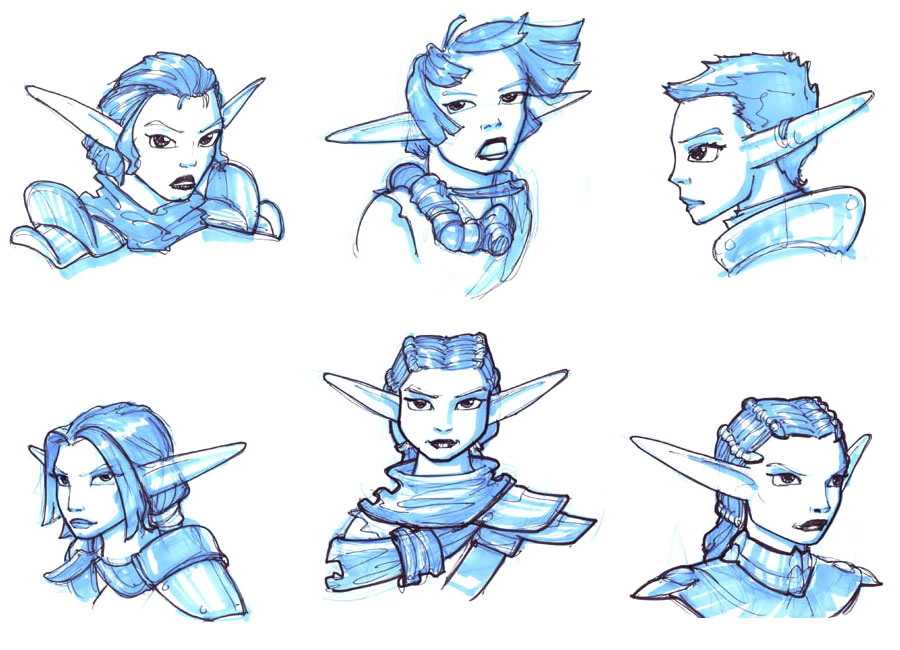 Wastelander Chick Faces Art from Jak 3