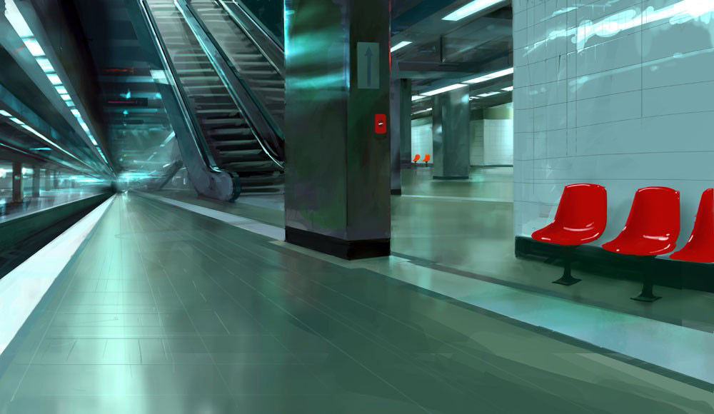Interior Concept Art from Mirror's Edge