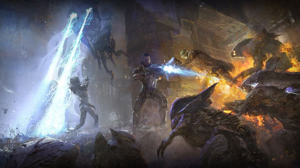 Battle Concept Art from Mass Effect 2