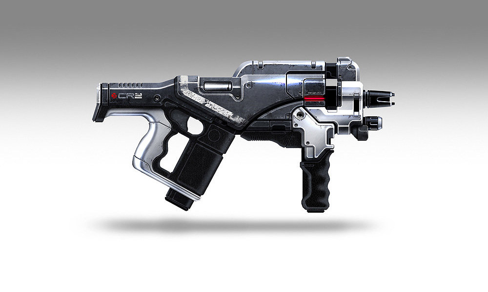 M-12 Locust Submachine Gun Art from Mass Effect 2
