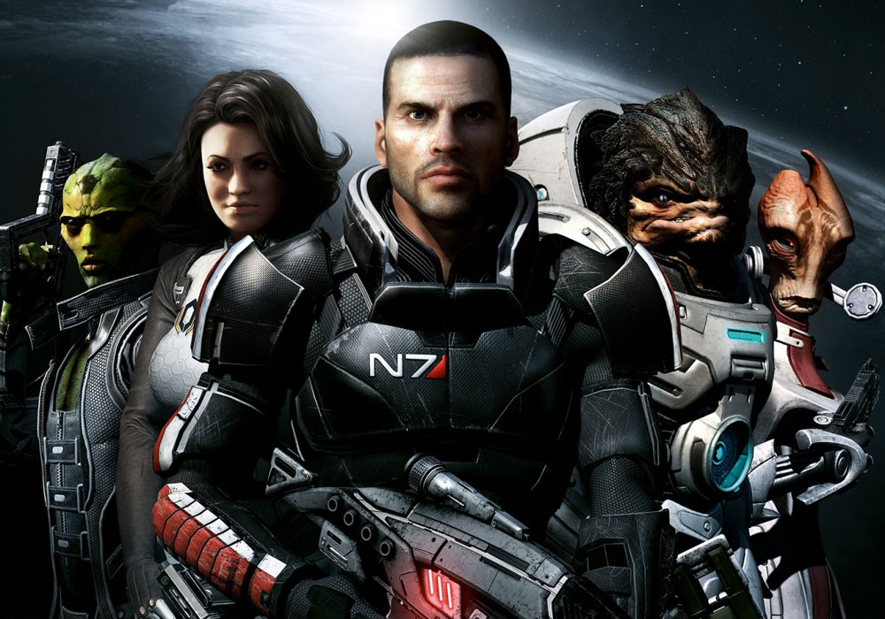 Main Characters Art from Mass Effect 2