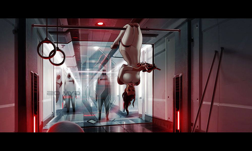 Miranda Gym Training Art from Mass Effect 2