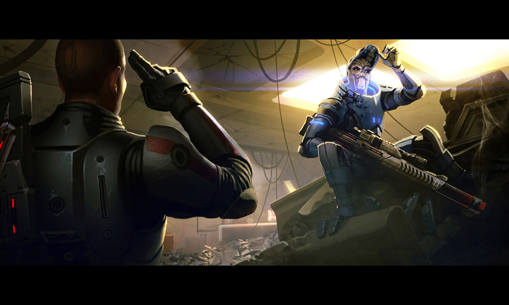 Saluting Garrus Art from Mass Effect 2