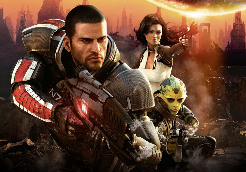 Shepard, Miranda, & Thane Art from Mass Effect 2
