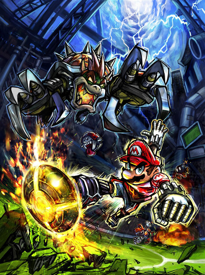 Mario & Bowser Main Illustration from Mario Strikers Charged