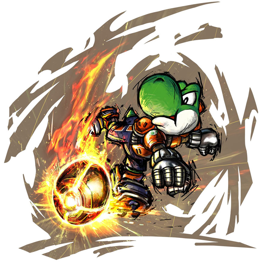 Yoshi Art from Mario Strikers Charged