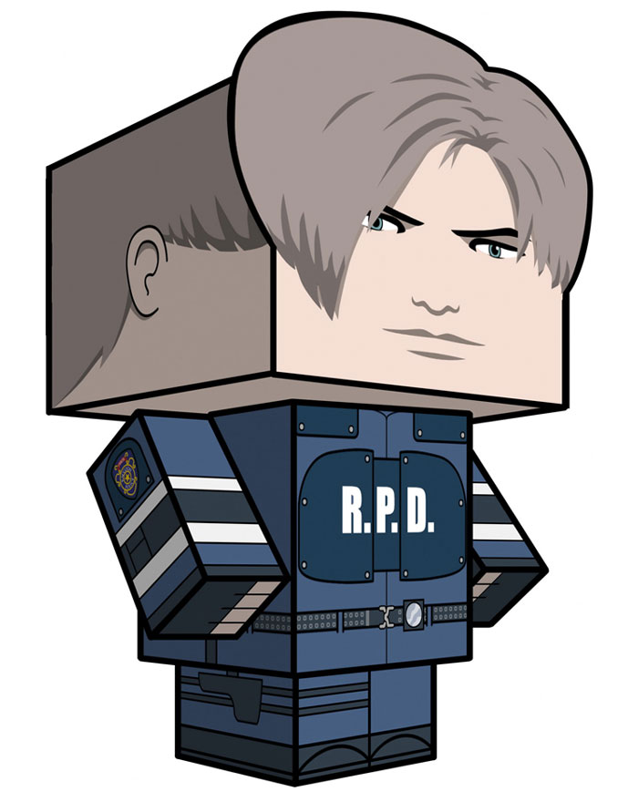 Leon Papercraft Art from Resident Evil: The Darkside Chronicles