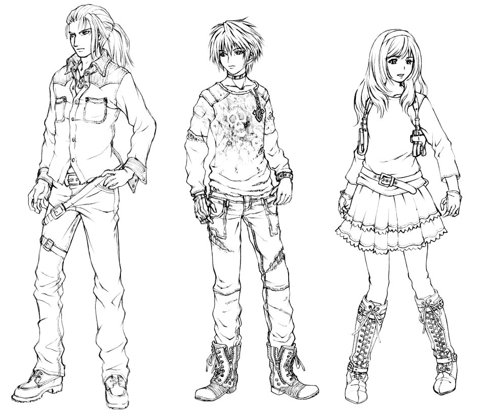 Main Characters Art from Resonance of Fate