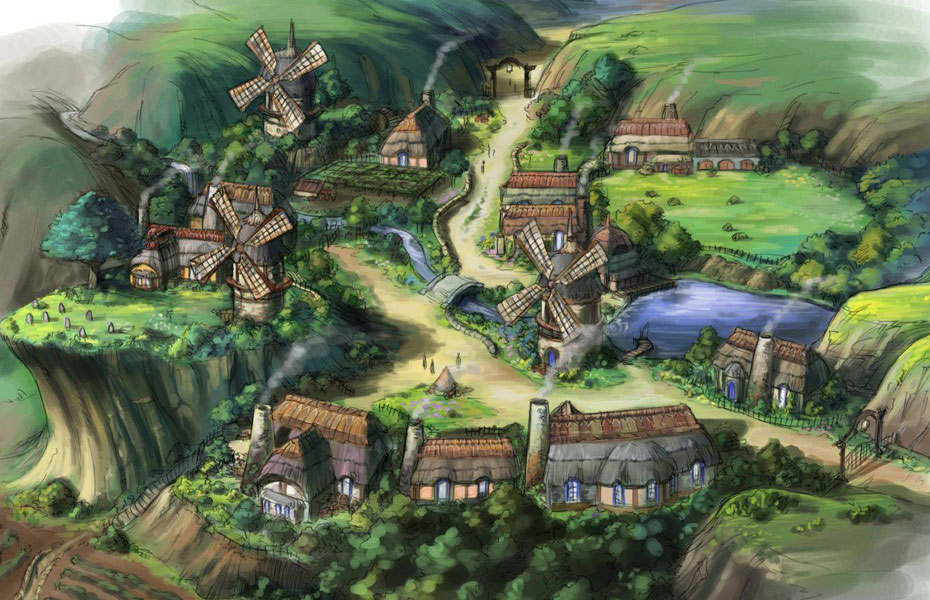 Game Setting Concept Art from White Knight Chronicles