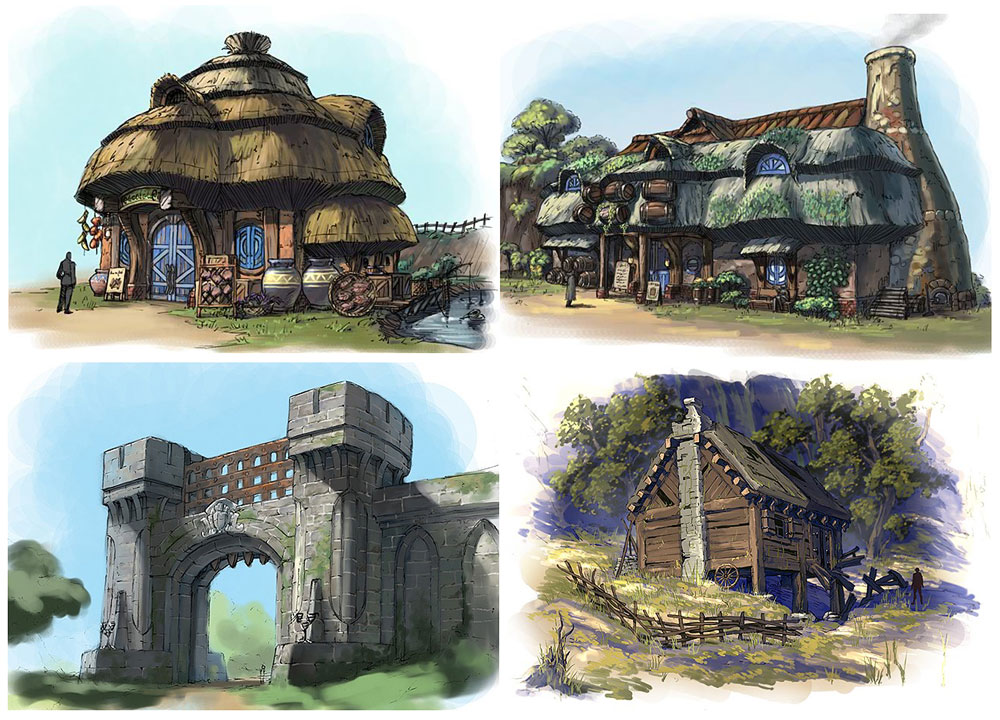 Structure Concept Art from White Knight Chronicles
