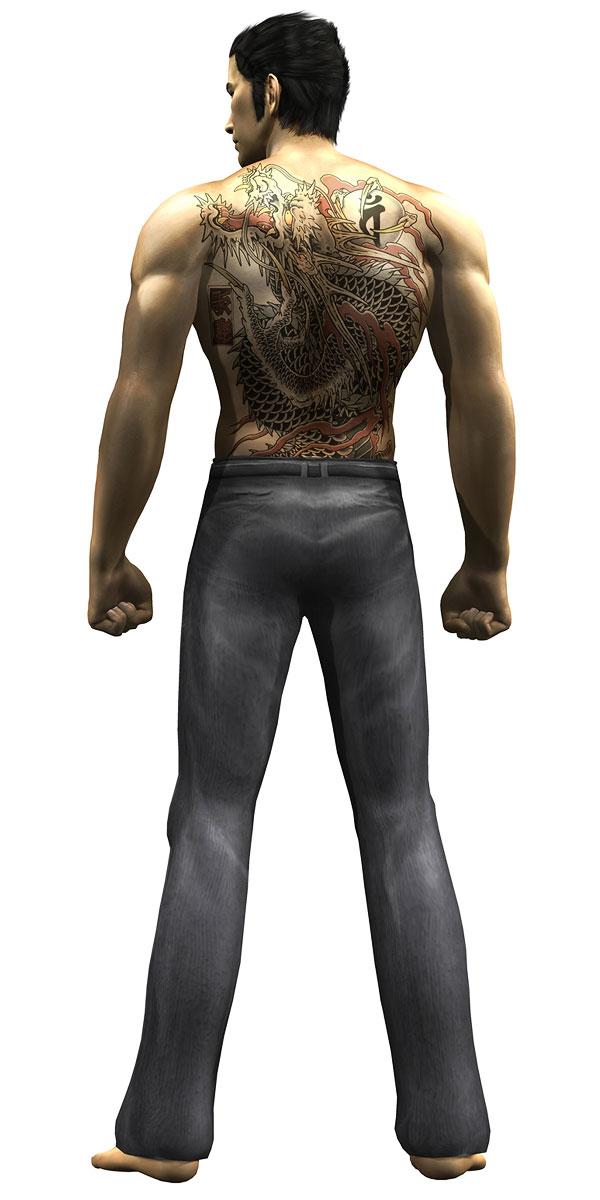 Shirtless Kazuma Kiryu Art from Yakuza