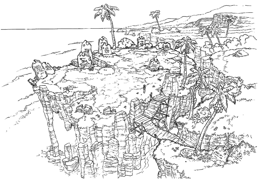 Environment Sketch from Arc the Lad: Twilight of the Spirits