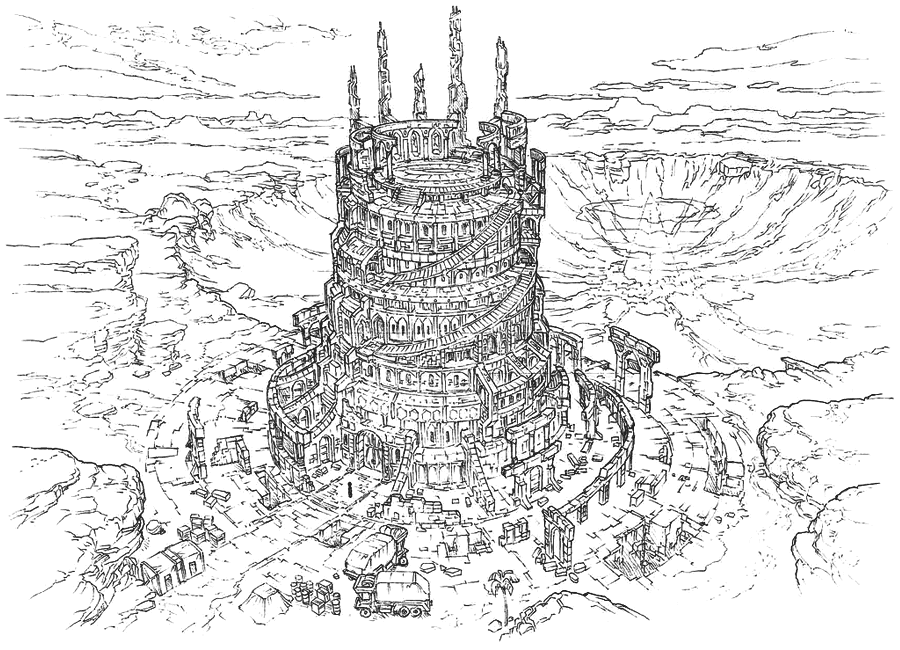 Environment Sketch from Arc the Lad: Twilight of the Spirits
