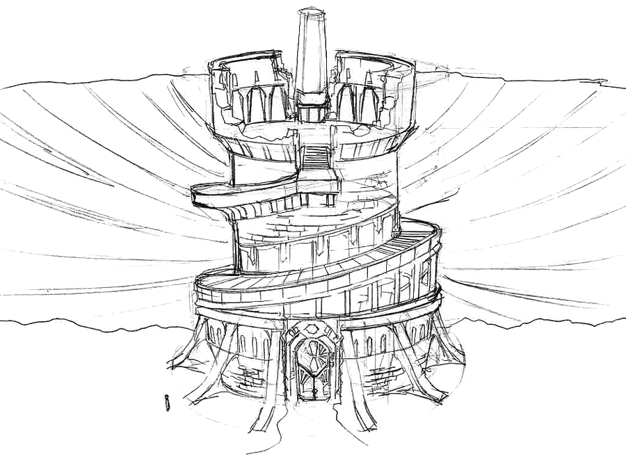 Environment Sketch from Arc the Lad: Twilight of the Spirits