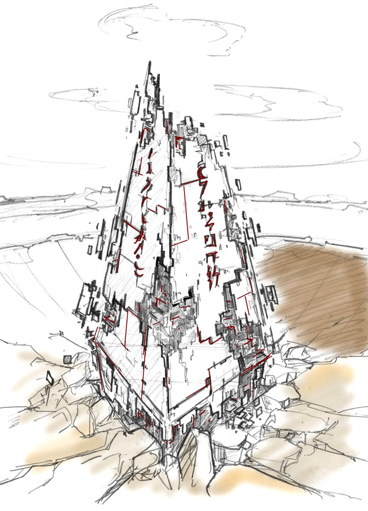 Environment Sketch from Arc the Lad: Twilight of the Spirits