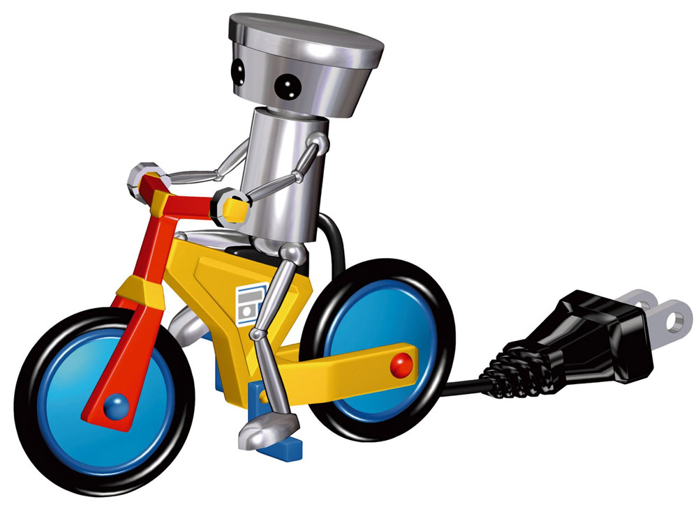 Chibi-Robo & Bike Art from Chibi-Robo!: Park Patrol