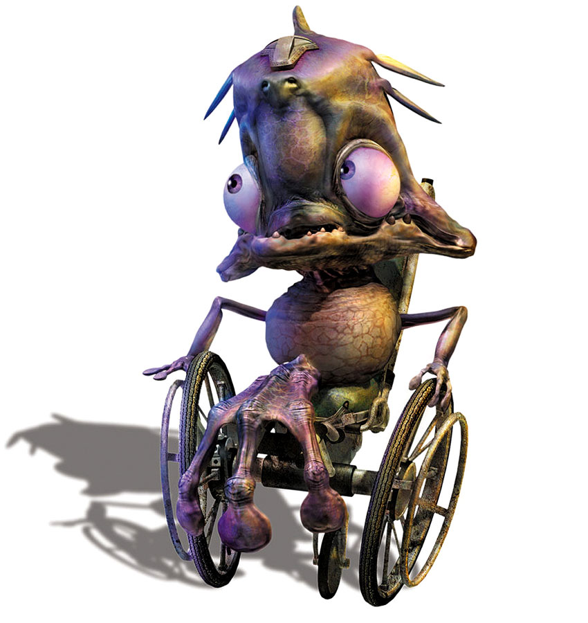 Munch in Wheelchair Art from Oddworld: Munch's Oddysee