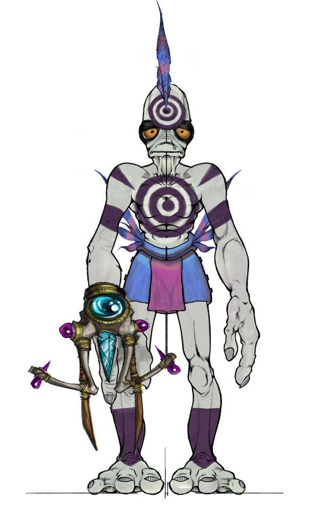 Mudokon Mudarcher Concept Art from Oddworld: Munch's Oddysee
