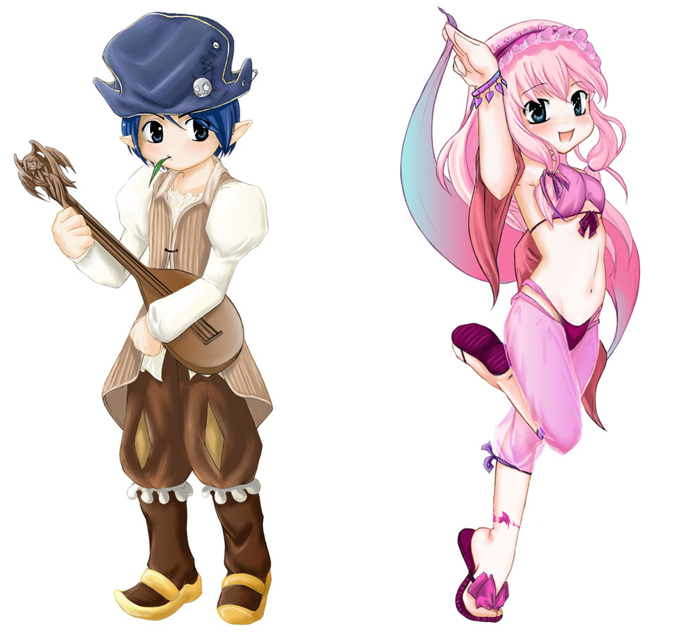 Chibi Bard & Dancer Art from Ragnarok Online