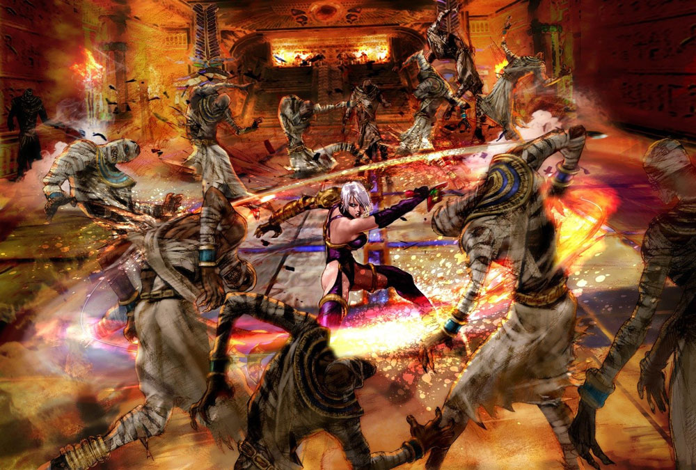 Ivy vs Mummies Illustration from Soulcalibur Legends