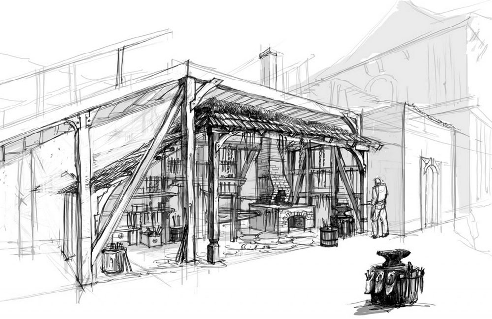Blacksmith Shop Art from The Witcher 2: Assassins of Kings