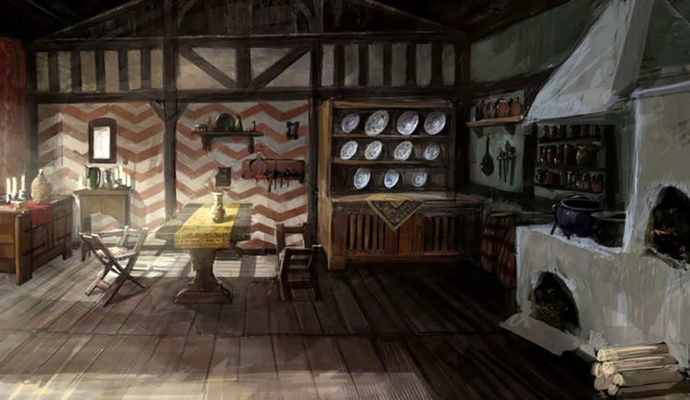 House Interior Artwork from The Witcher 2: Assassins of Kings