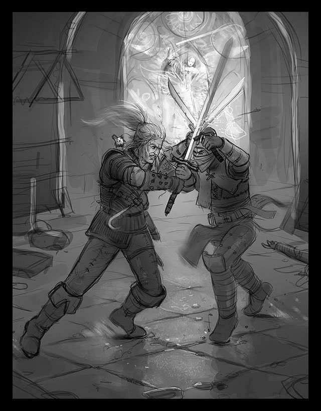 Witcher & Assassin Sketch from The Witcher 2: Assassins of Kings