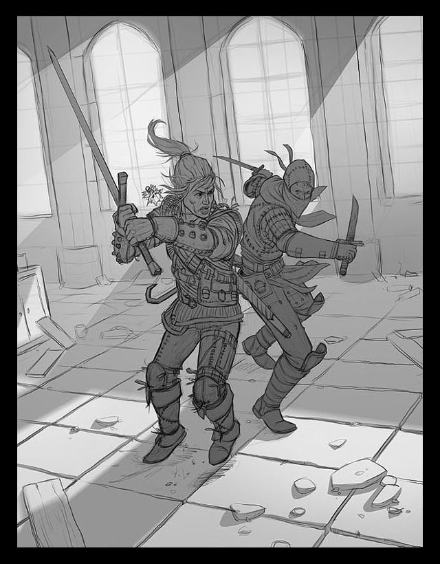 Witcher & Assassin Sketch from The Witcher 2: Assassins of Kings