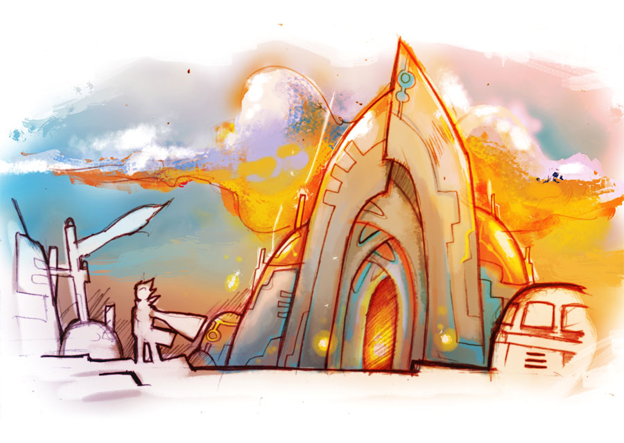 Back Harbour City Art from Chronos Gear