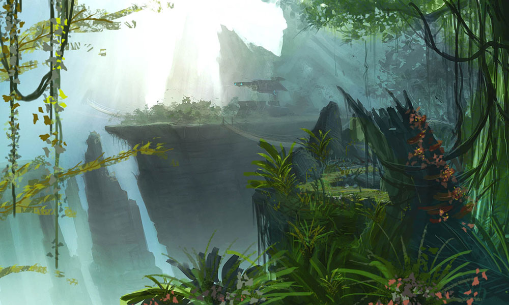 Crash Site AA-Gun Art from Dark Void