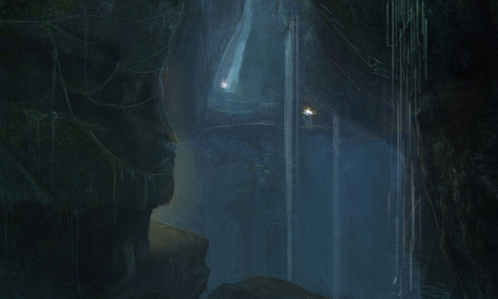 Crash Site Cave Entrance Art from Dark Void