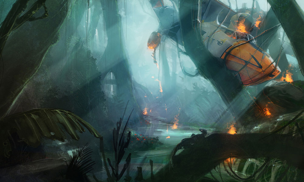 Crash Site Establishment Art from Dark Void