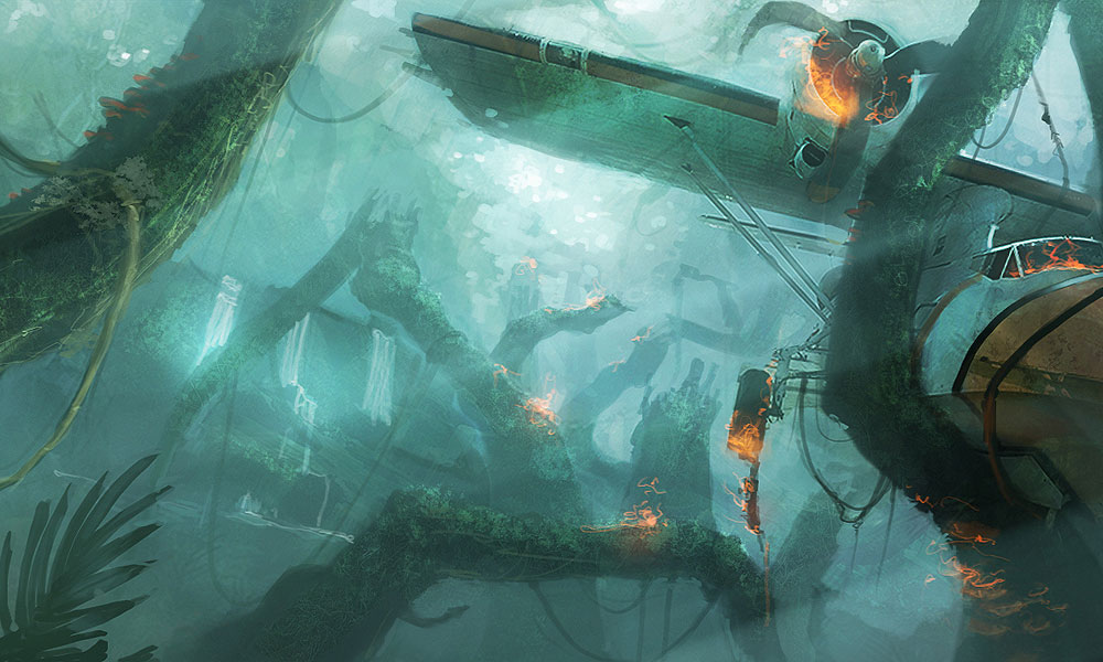 Crash Site Establishment Art from Dark Void