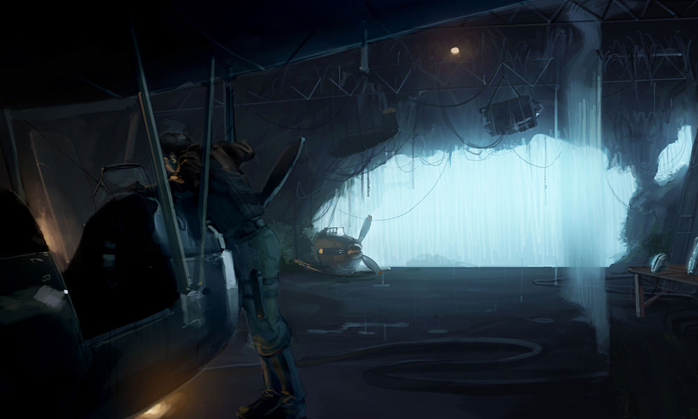 Spare Parts - Tesla Lab Hangar Art from Dark Void