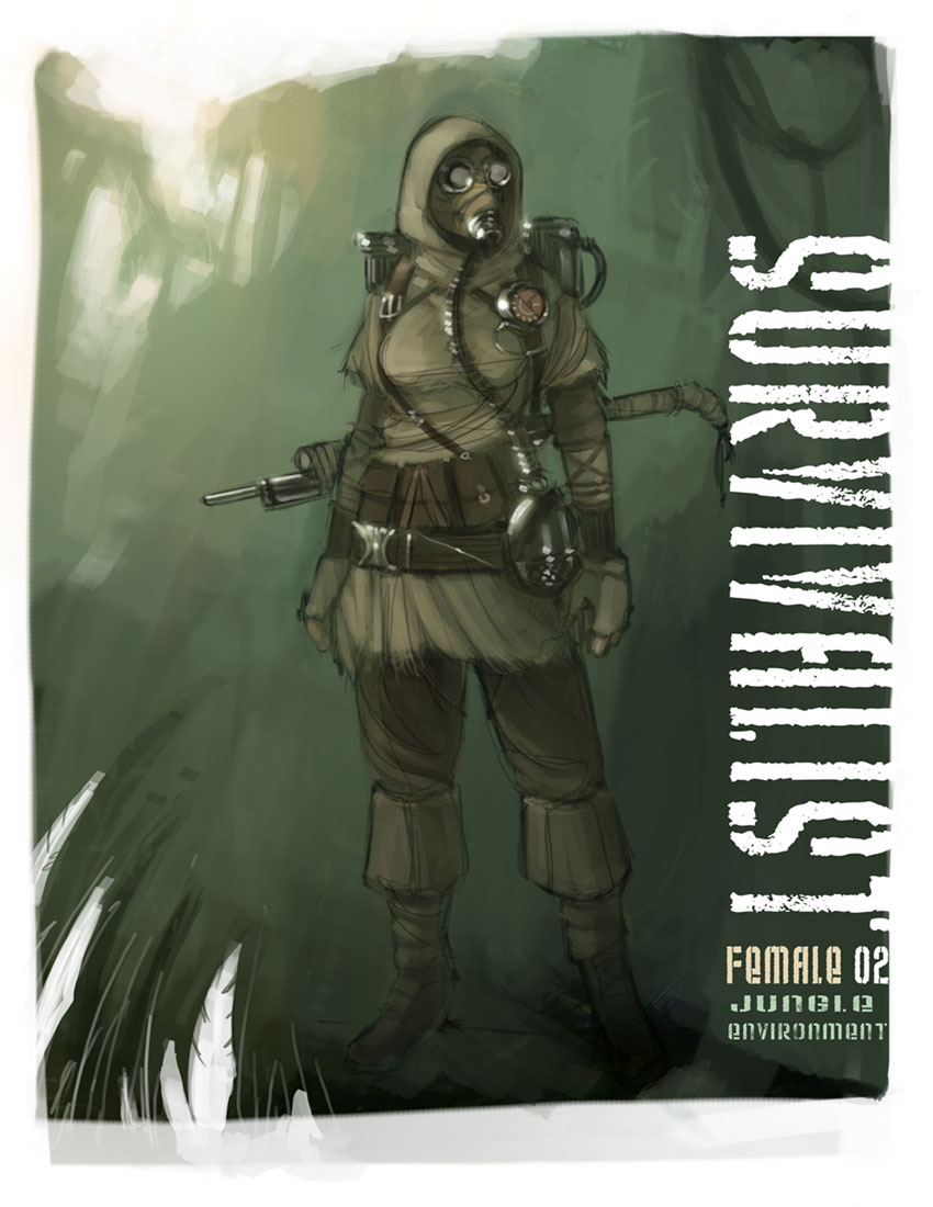Survivalist Female Art from Dark Void
