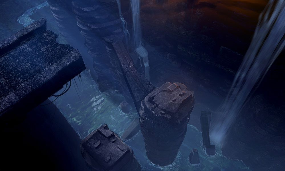 Village Pillar Crash Art from Dark Void