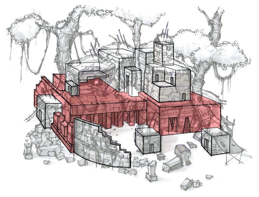 Village Pueblo Sketch from Dark Void