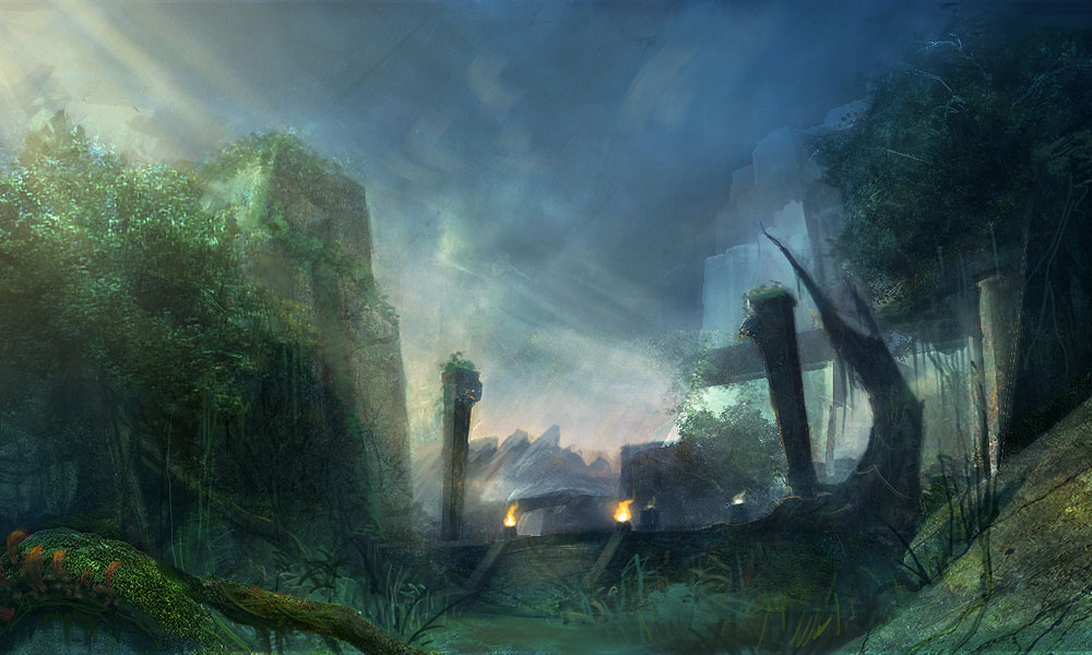 Village Reveal Art from Dark Void