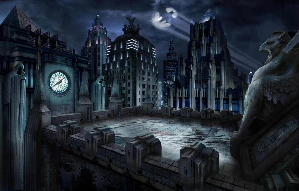Gotham Roof Art from Mortal Kombat vs. DC Universe