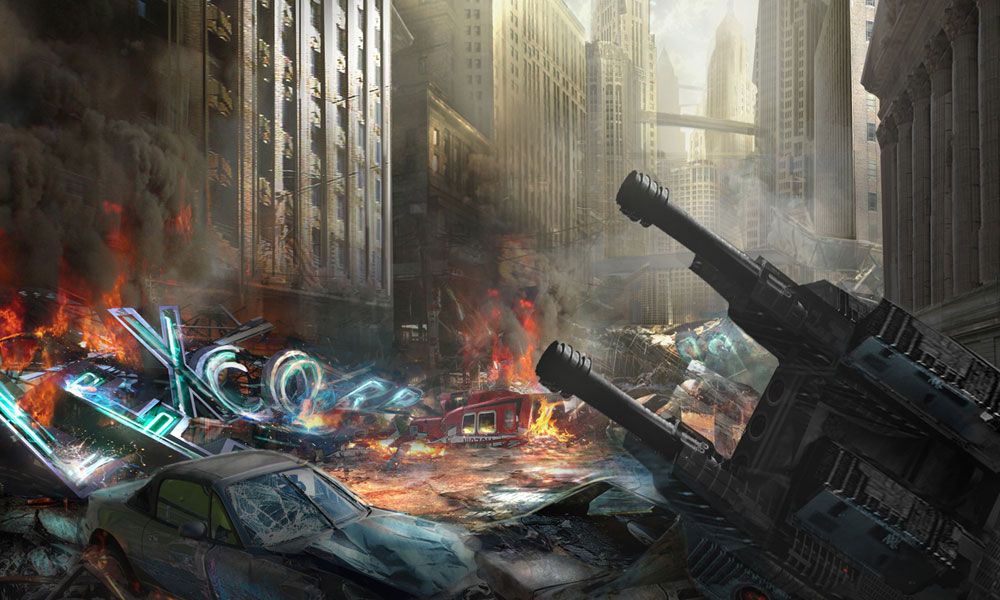 Metropolis Art from Mortal Kombat vs. DC Universe