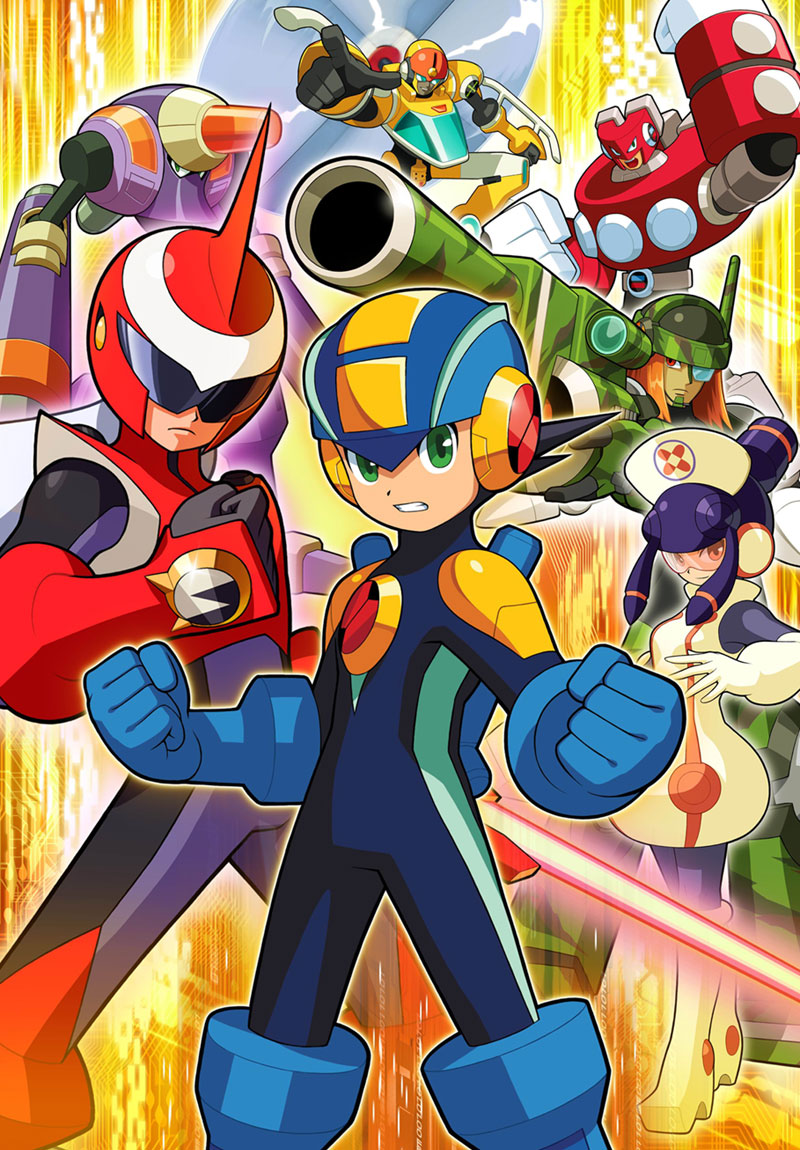 Team Proto Man Main Illustration from Mega Man Battle Network 5