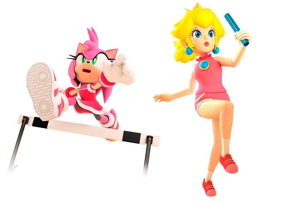 Amy & Peach Art from Mario & Sonic at the Olympic Games